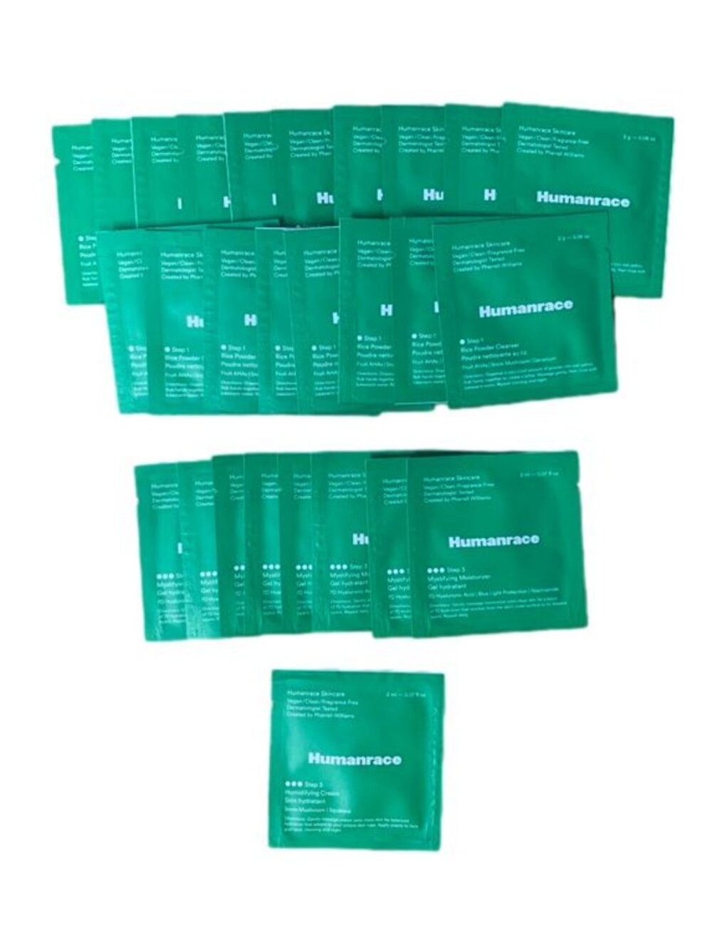 Humanrace 28 Piece Skincare Step 1 Cleanser, Step 3 Cream & Gel 2ml/ea